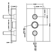 32-459038G-1 MODULAR SOLUTIONS PNEUMATIC PLATE 45MM X 90MM WITH GASKET 3/8 G THREADED CENTER THRU HOLE